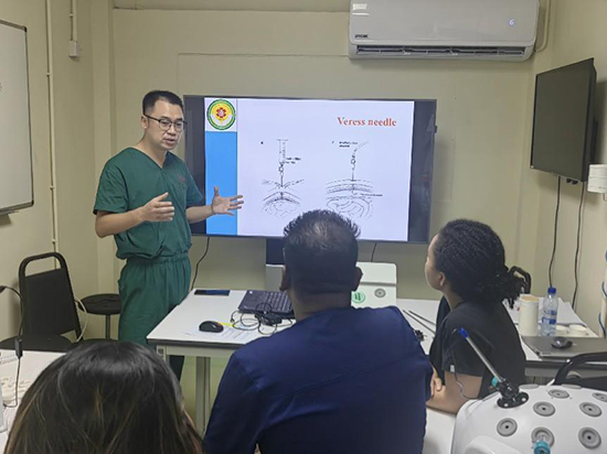 培訓(xùn)現(xiàn)場(chǎng)。第18期援圭亞那醫(yī)療隊(duì)供圖