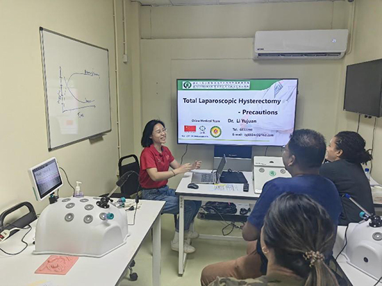 培訓(xùn)現(xiàn)場(chǎng)。第18期援圭亞那醫(yī)療隊(duì)供圖