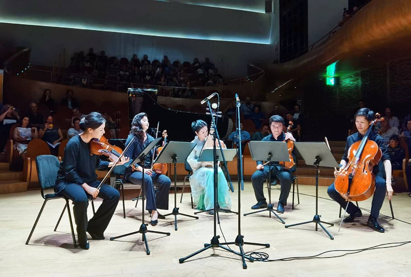 “古老文明的現(xiàn)代回聲——中國當(dāng)代作曲家室內(nèi)樂作品音樂會”在意大利舉行。中國駐意大利使館供圖