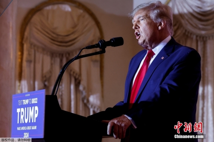 當(dāng)?shù)貢r(shí)間2022年11月15日，美國前總統(tǒng)特朗普在佛羅里達(dá)州海湖莊園發(fā)表演講，正式宣布將參加2024年美國總統(tǒng)大選。據(jù)美媒報(bào)道，特朗普已正式提交文件加入2024年總統(tǒng)競選。這是特朗普第三次發(fā)起美國總統(tǒng)競選活動。