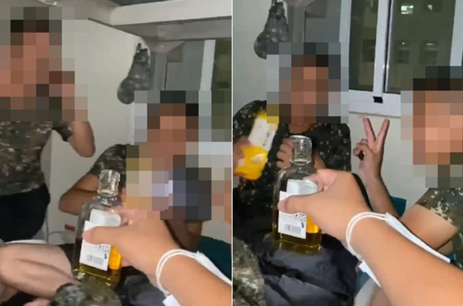臺(tái)軍在宿舍開(kāi)“飲酒趴”。圖片來(lái)源：臺(tái)灣“中時(shí)新聞網(wǎng)”。