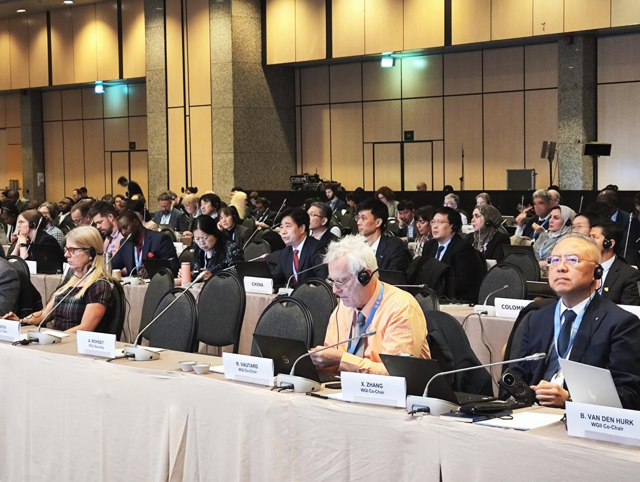 聯(lián)合國(guó)政府間氣候變化專門委員會(huì)（IPCC）第60次全會(huì)現(xiàn)場(chǎng)。中國(guó)氣象局供圖