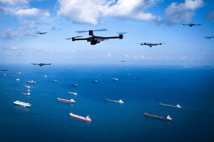 圖為智能無人系統(tǒng)未來在海洋上的模擬應(yīng)用場景。挑戰(zhàn)賽主辦方供圖