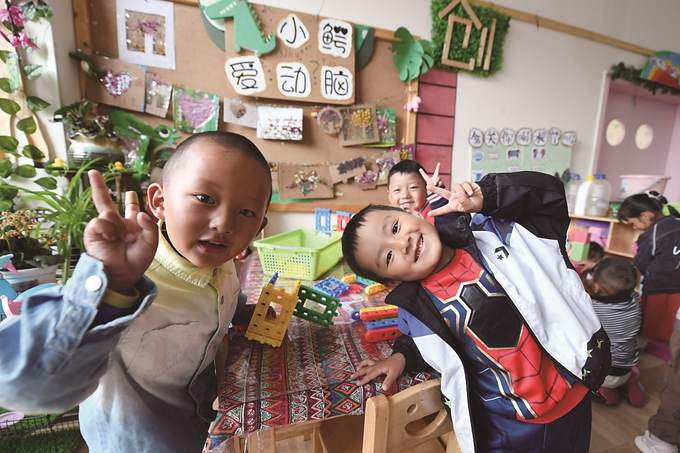 江蘇援建的拉薩市江蘇實驗幼兒園，所有師資在江蘇接受培訓，打造具有江蘇水準的優(yōu)質(zhì)學前教育資源。 本報記者 萬程鵬 攝