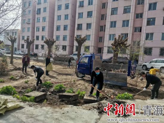 圖為尖扎干部職工生態(tài)建設(shè)和環(huán)境保護(hù)現(xiàn)場(chǎng)。尖宣 供圖