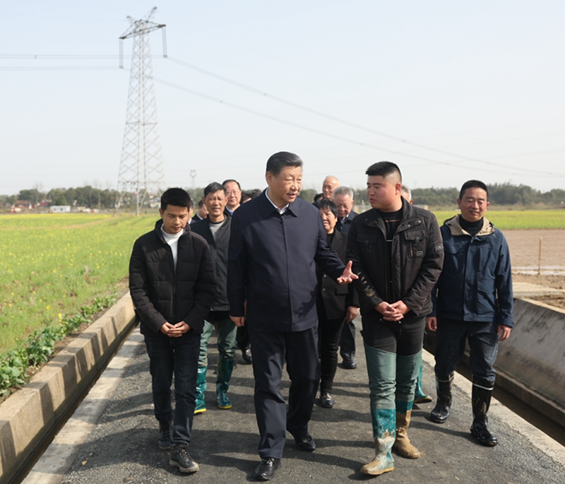 2024年3月19日，習(xí)近平總書記在湖南常德港中坪村考察。