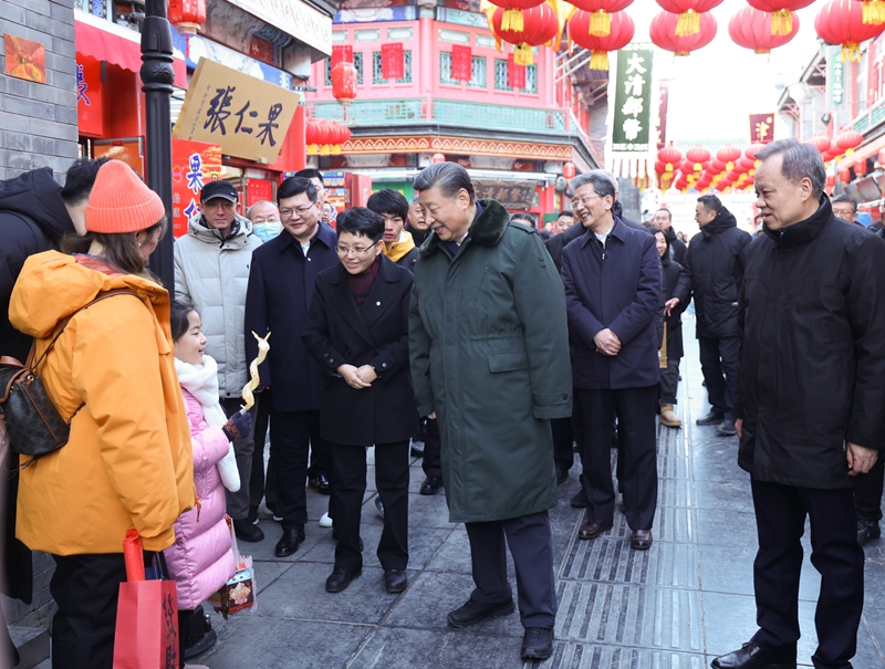 2024年2月1日，習(xí)近平總書記在天津古文化街考察。