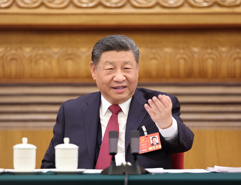2025年3月5日下午，習(xí)近平總書記參加他所在的十四屆全國(guó)人大三次會(huì)議江蘇代表團(tuán)審議。