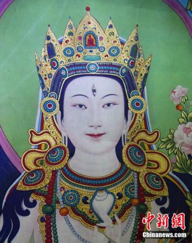 安多強巴繪制的《度母》唐卡。<a target='_blank' href='/'><p  align=
